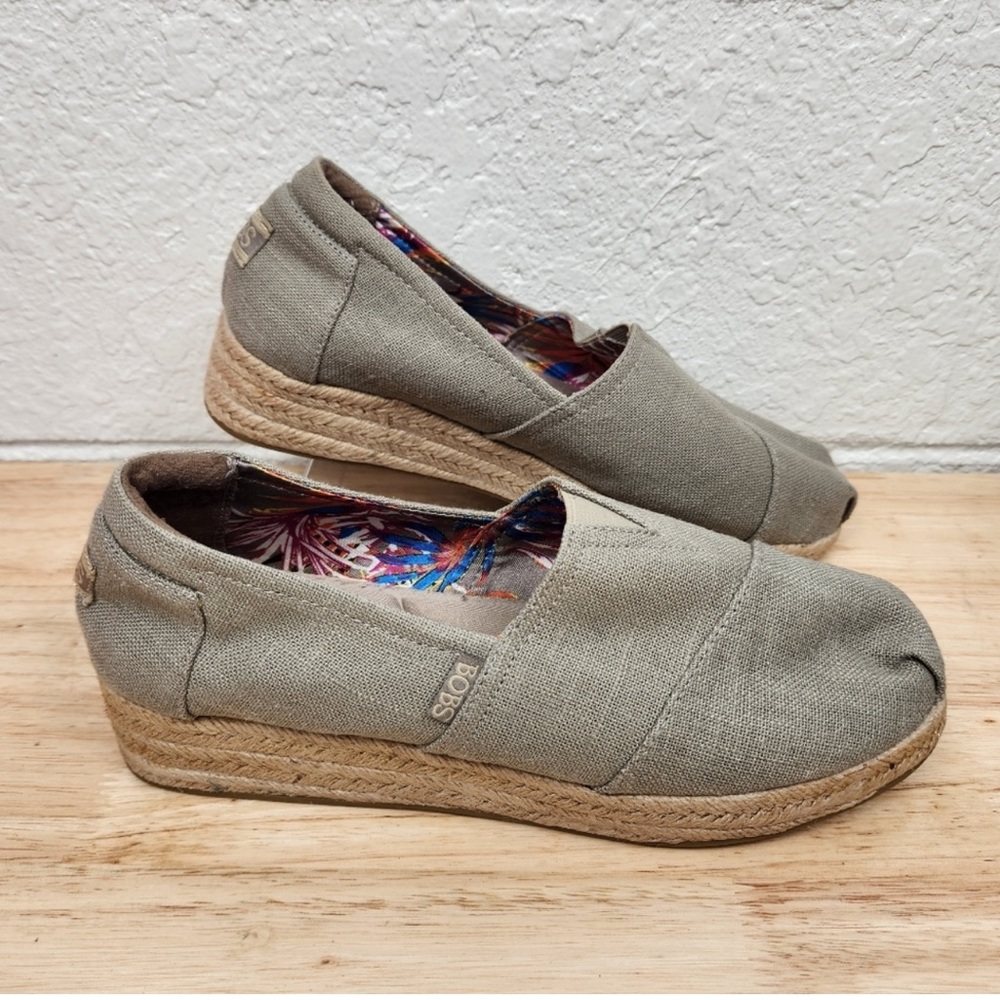Bobs Espadrille Wedge Slip on shoe Taupe size 9